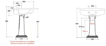 IMPERO - Ceramic washbasin pedestal by Olympia Ceramica - view 3